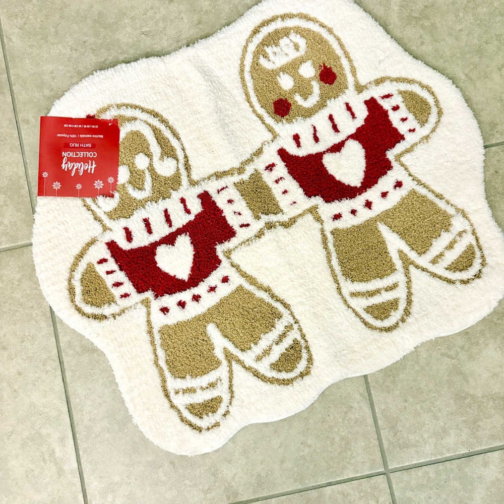 Holiday Collection Gingerbread Boy and Girl Bath Rug 22x26‎ NEW Christmas Decor